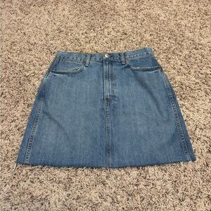 Rag and Bone Blue Denim Raw Hem Mini Skirt Size 30